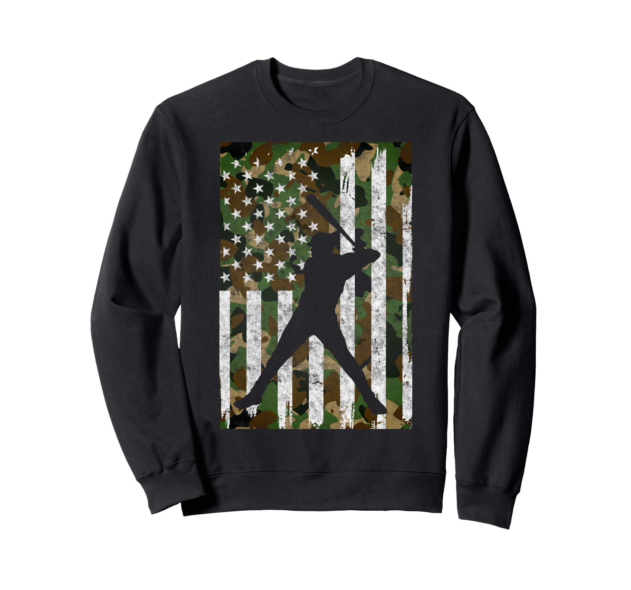 Baseball Us Camouflage Flag Sweatshirt - Custom Art Print for Adults - T-Shirt, Sweatshirt, Hoodie