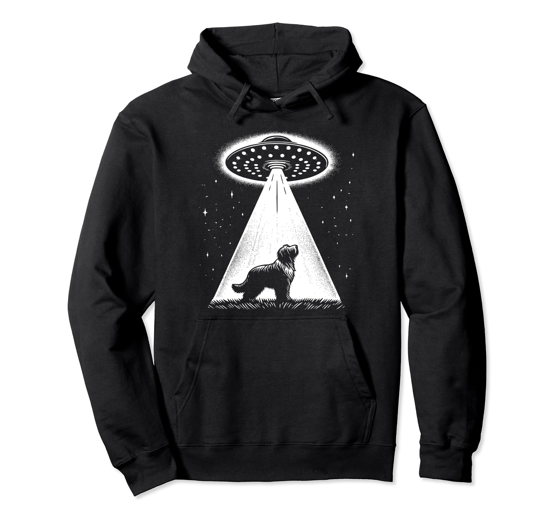 Bearded Collie Mom Dad Dog Funny Alien Hoodie - Minimalist Print Men Women - T-Shirt, Sweatshirt, Hoodie
