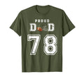 Custom Proud Football Dad Number T-Shirt - Casual Everyday Wear Men Women - T-Shirt, Sweatshirt, Hoodie