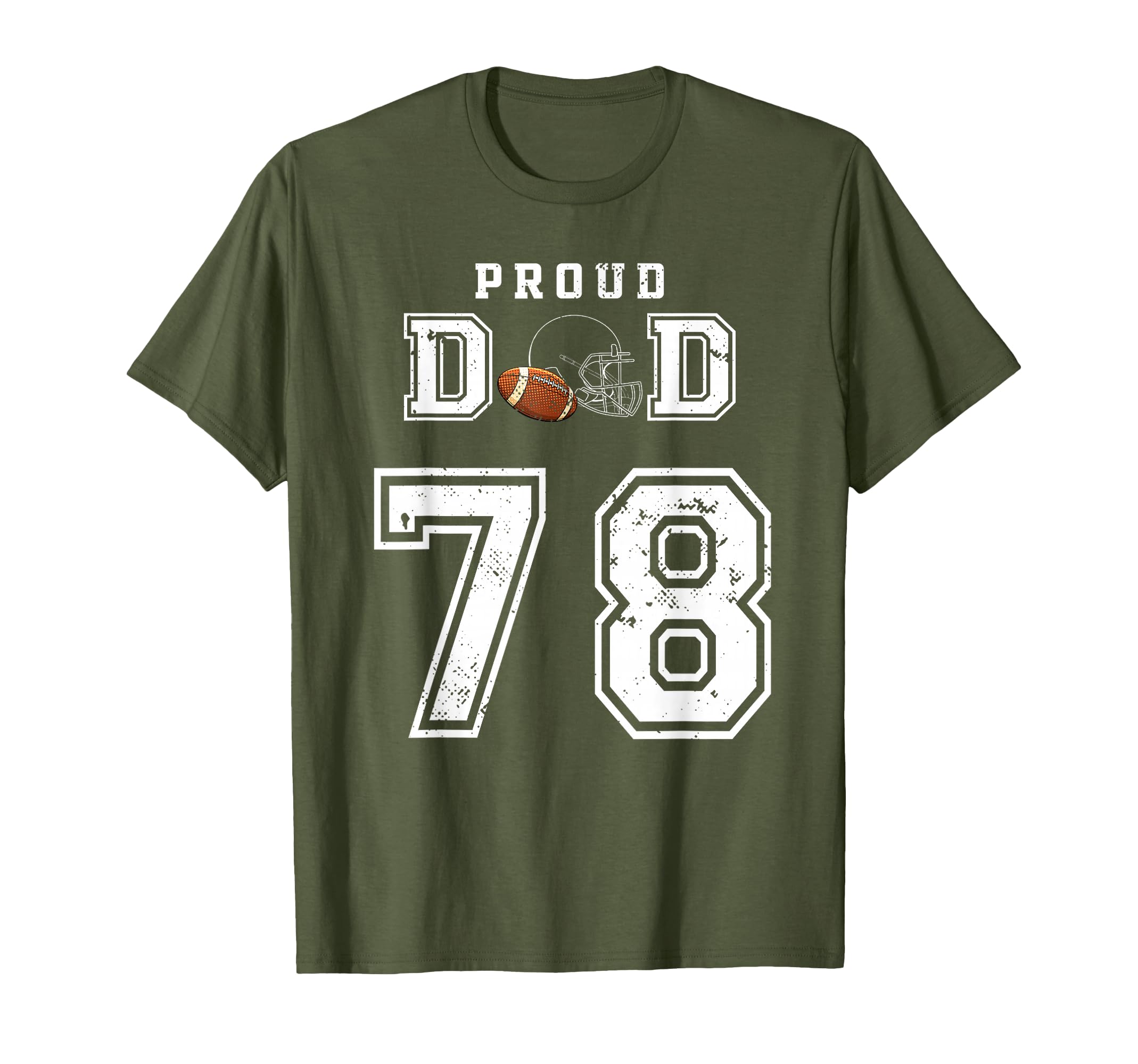 Custom Proud Football Dad Number T-Shirt - Casual Everyday Wear Men Women - T-Shirt, Sweatshirt, Hoodie
