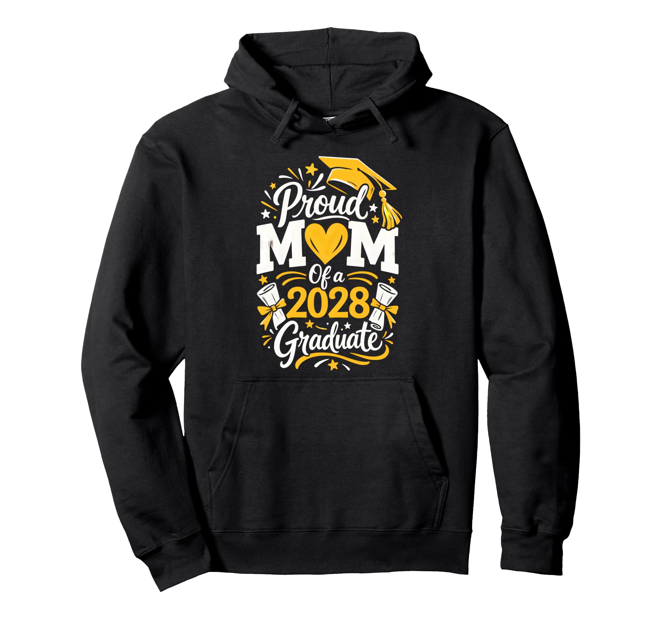 Proud Mom 2028 Graduate Graduation Hoodie - Trendy Graphic for Adults - T-Shirt, Sweatshirt, Hoodie