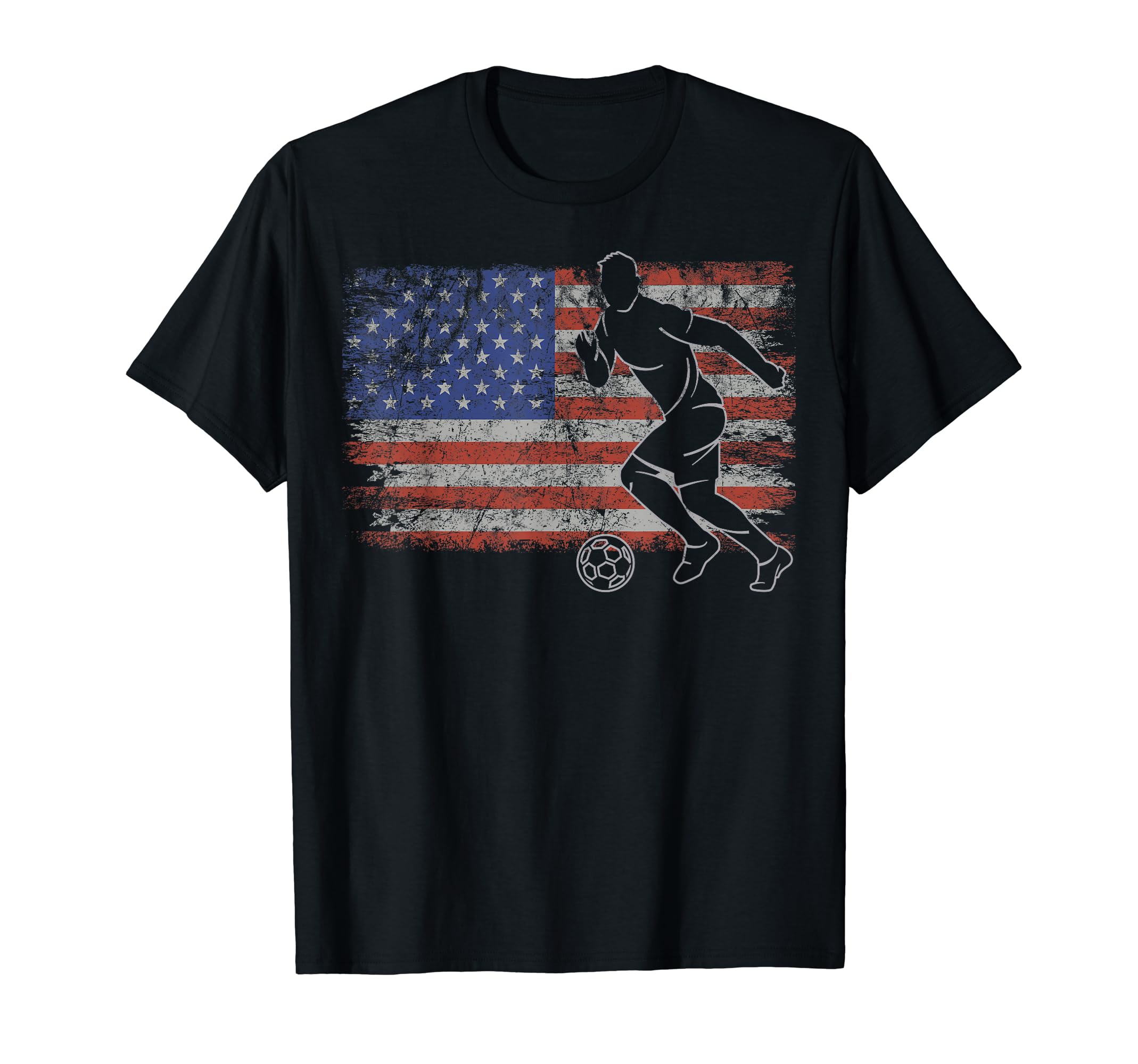 Soccer Usa Flag Soccer Player Soccer T-Shirt - Custom Art Print Unisex - T-Shirt, Sweatshirt, Hoodie