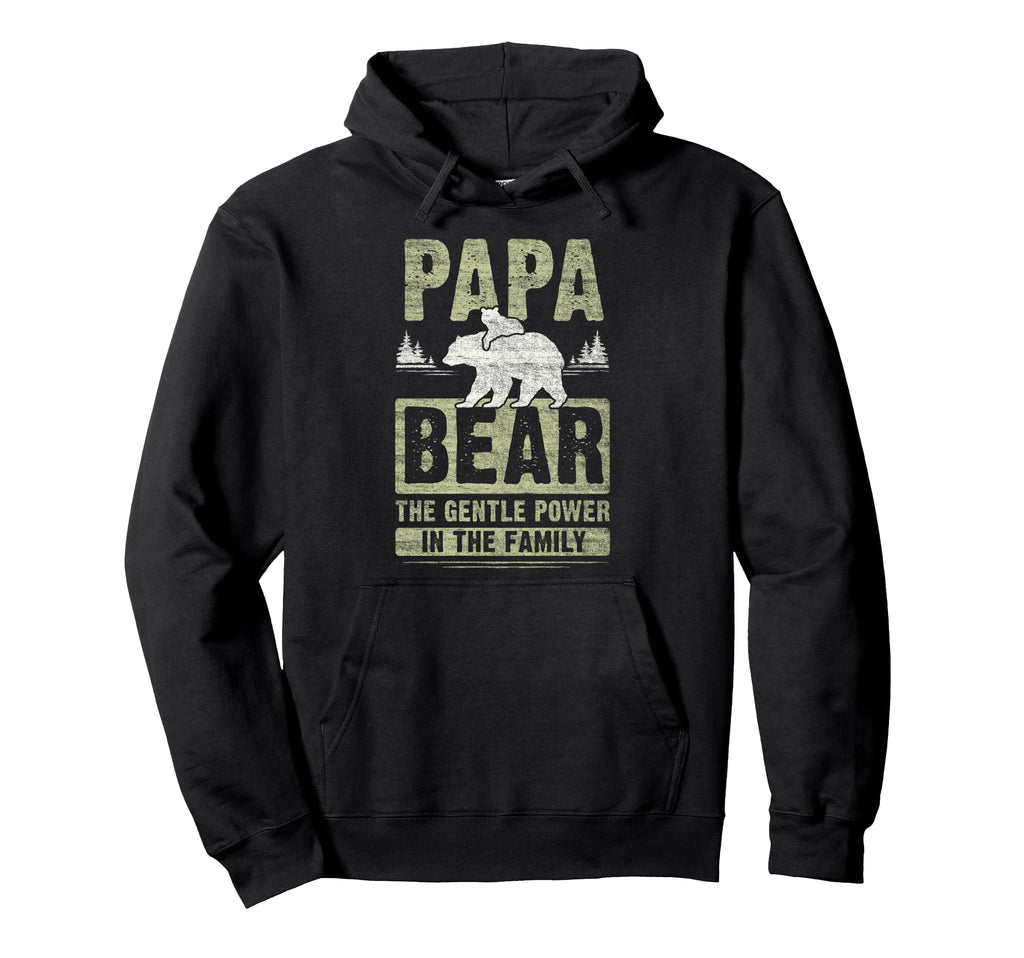 Papa Bear 1 Cub Dad Grandpa 1 Hoodie - Minimalist Print Men Women - T-Shirt, Sweatshirt, Hoodie