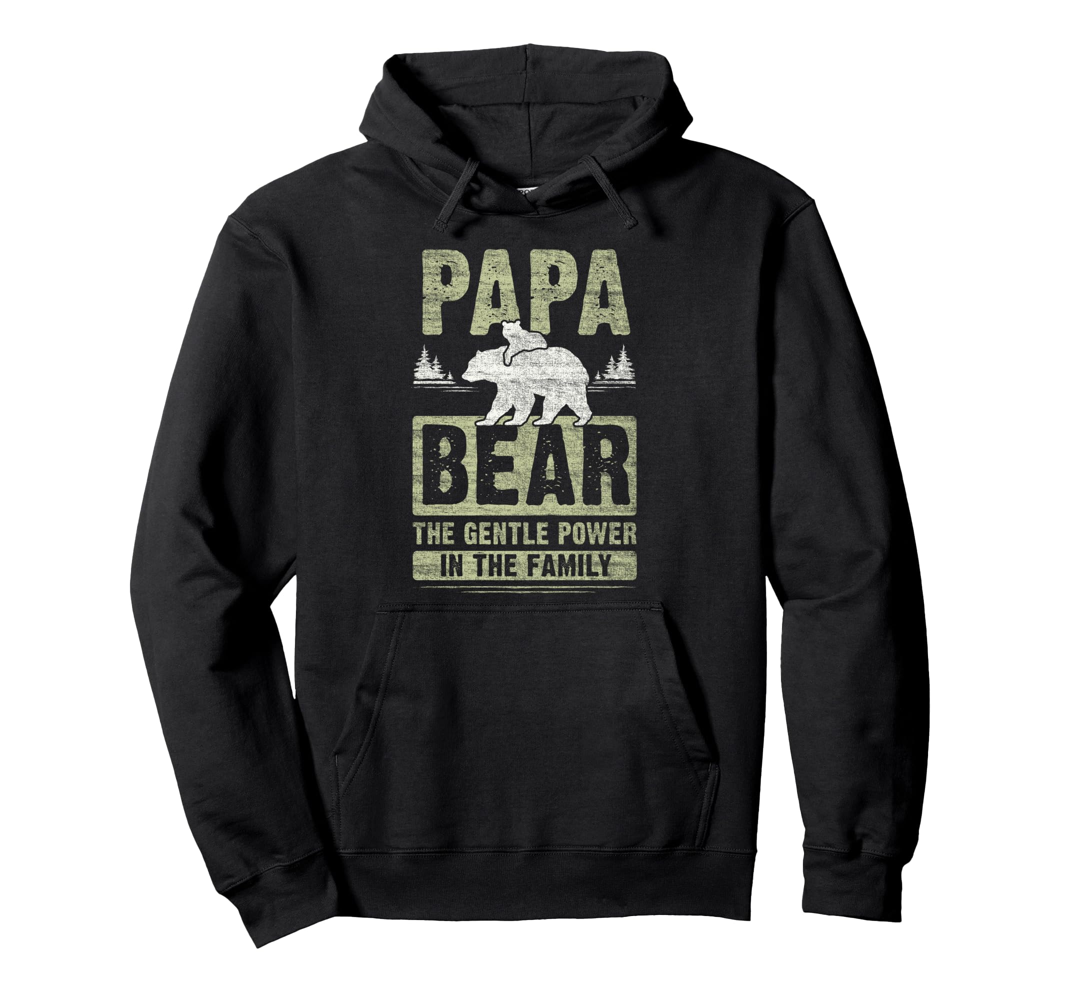 Papa Bear 1 Cub Dad Grandpa 1 Hoodie - Minimalist Print Men Women - T-Shirt, Sweatshirt, Hoodie