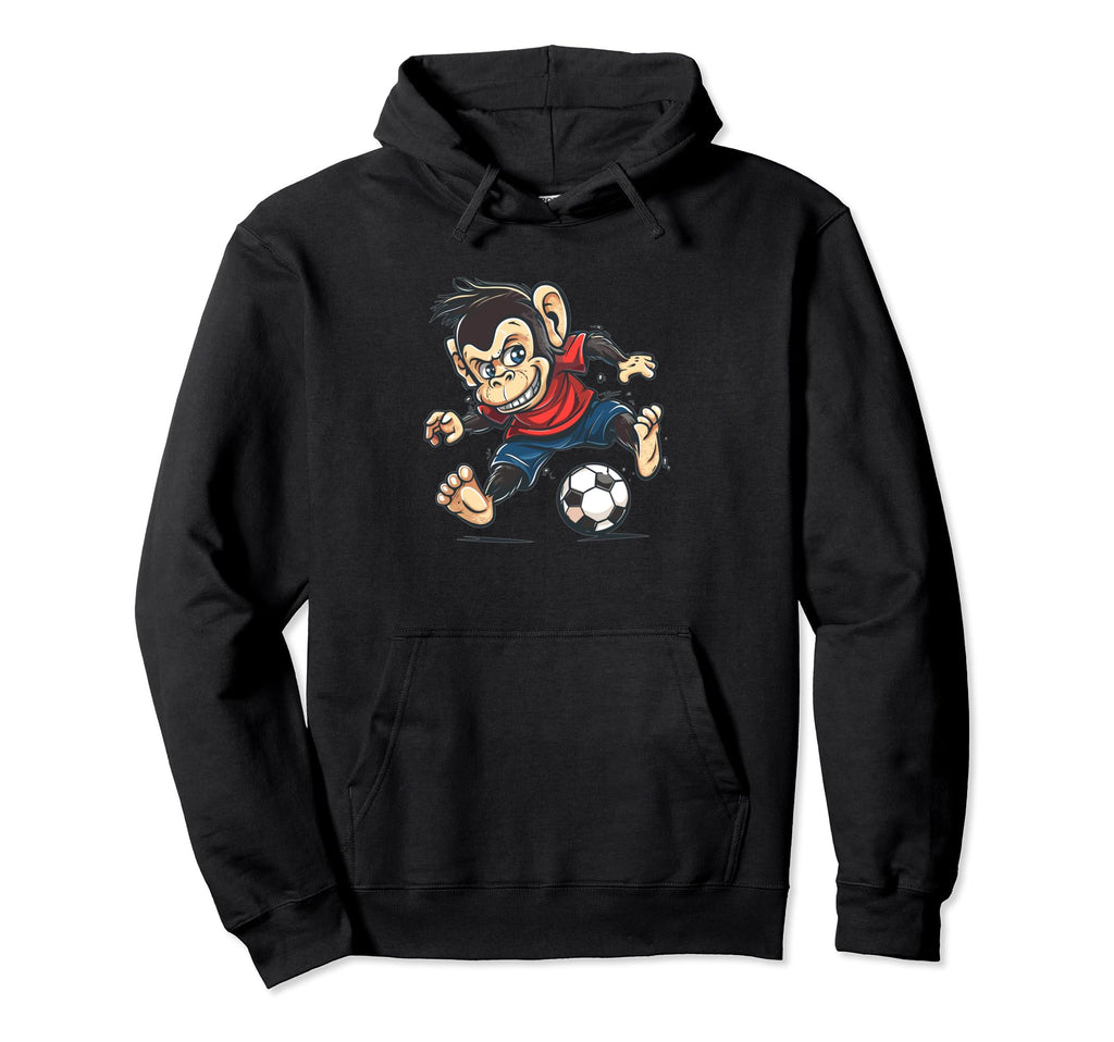 Monkey Soccer Hoodie - Graphic Print Unisex - T-Shirt, Sweatshirt, Hoodie