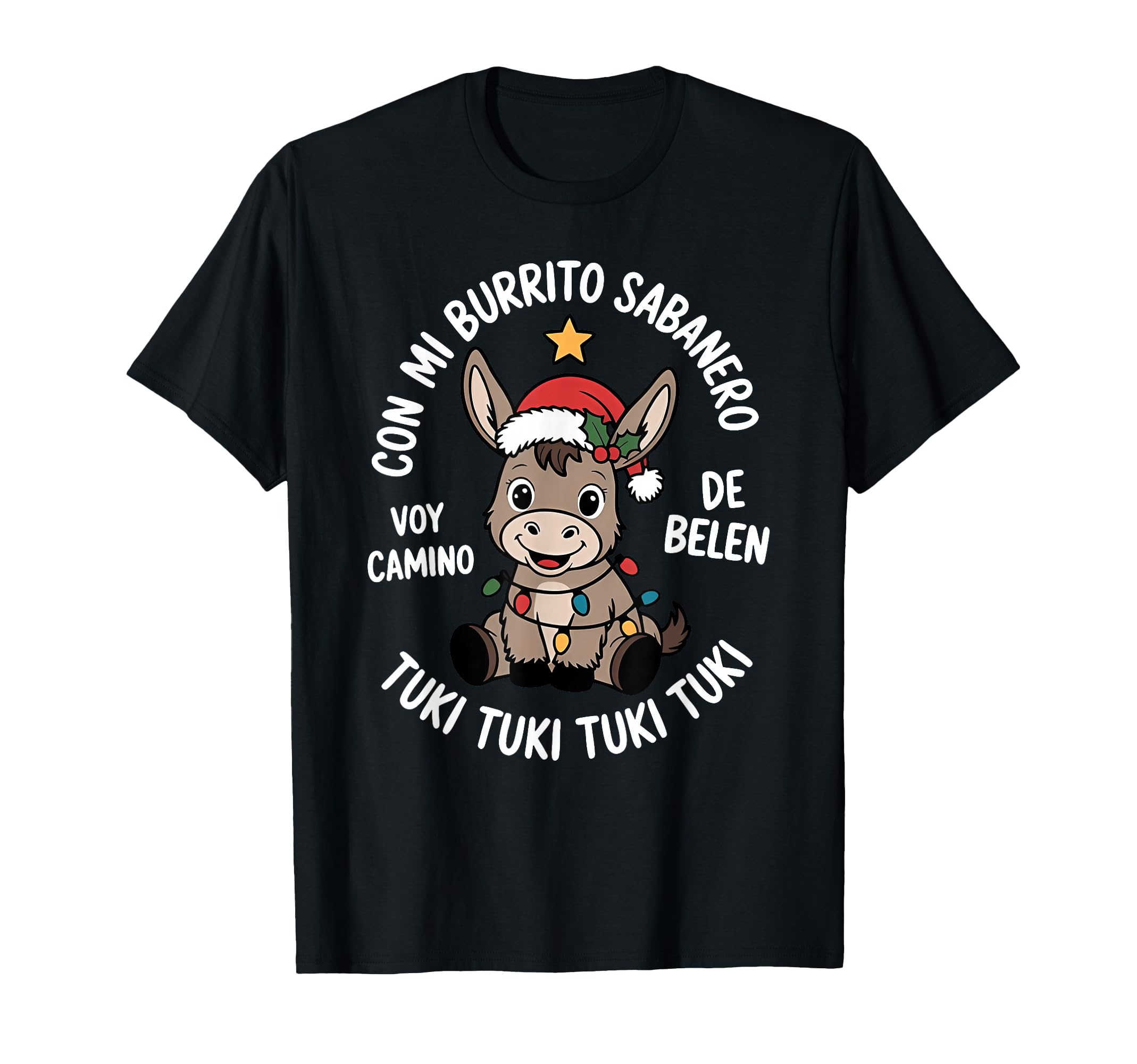 Tuki Tuki Donkey Santa Hat Spanish T-Shirt - Casual Everyday Wear Unisex - T-Shirt, Sweatshirt, Hoodie