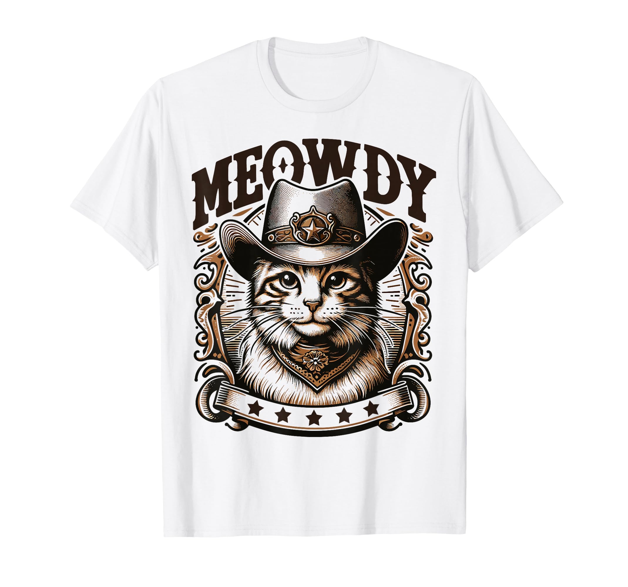 Meowdy Funny Cat Wearing Cowboy Hat T-Shirt - Trendy Graphic Men Women - T-Shirt, Sweatshirt, Hoodie