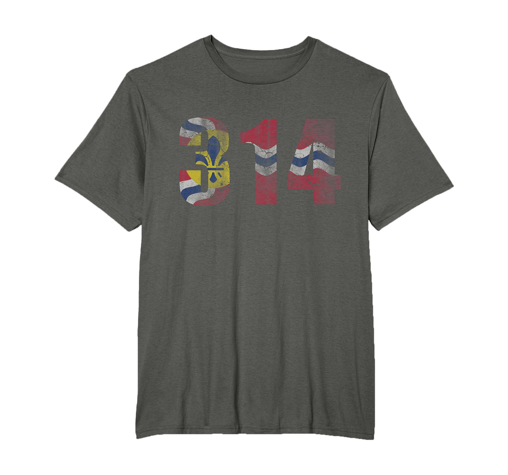 St Louis Flag Missouri 314 T-Shirt - Casual Everyday Wear Unisex - T-Shirt, Sweatshirt, Hoodie