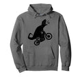 Funny Biker Dino Dirt Bike T Rex Hoodie - Fun Novelty Design for Adults - T-Shirt, Sweatshirt, Hoodie