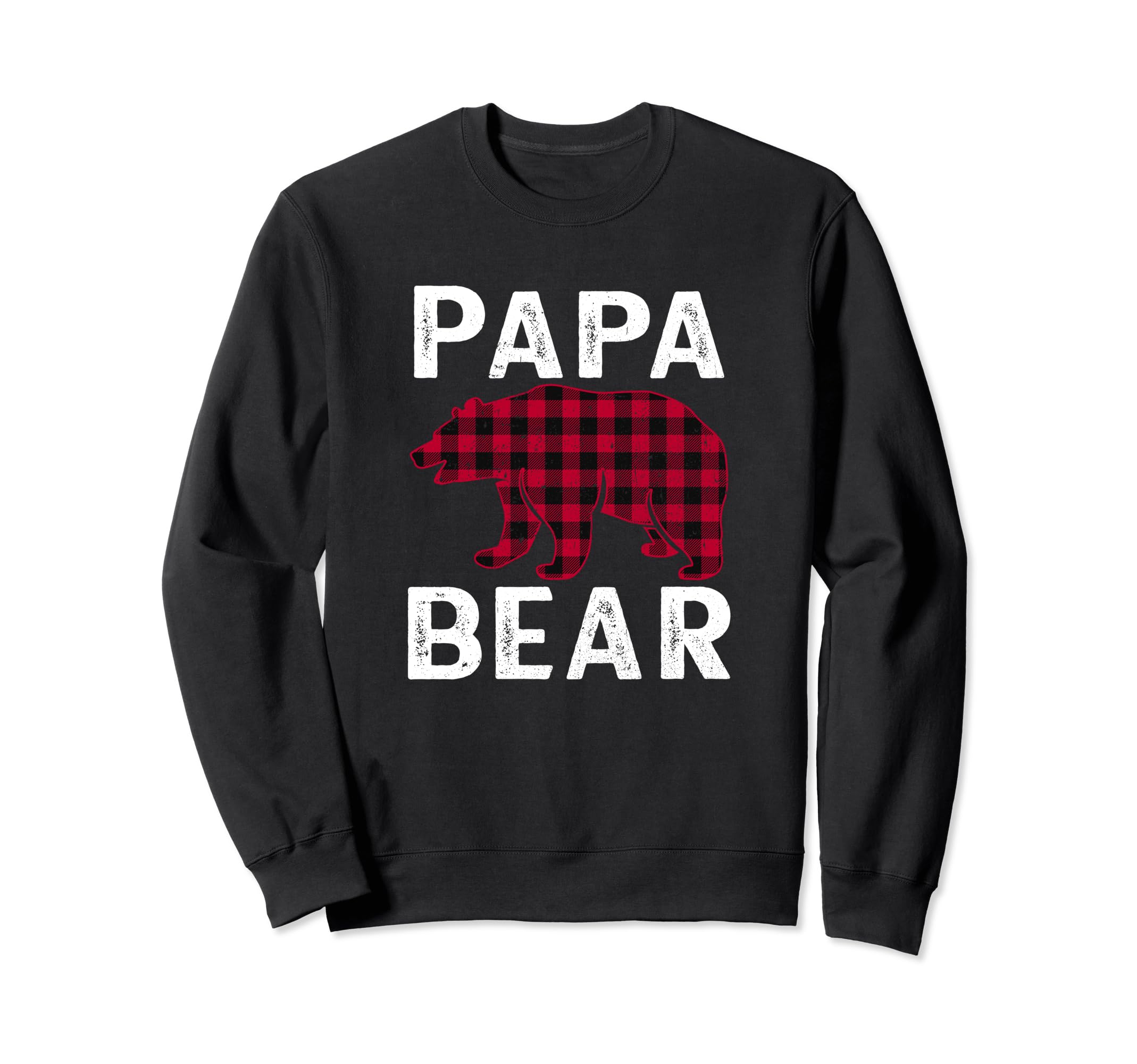Papa Bear Pajama Red Buffalo Plaid Sweatshirt - Unique Graphic Unisex - T-Shirt, Sweatshirt, Hoodie