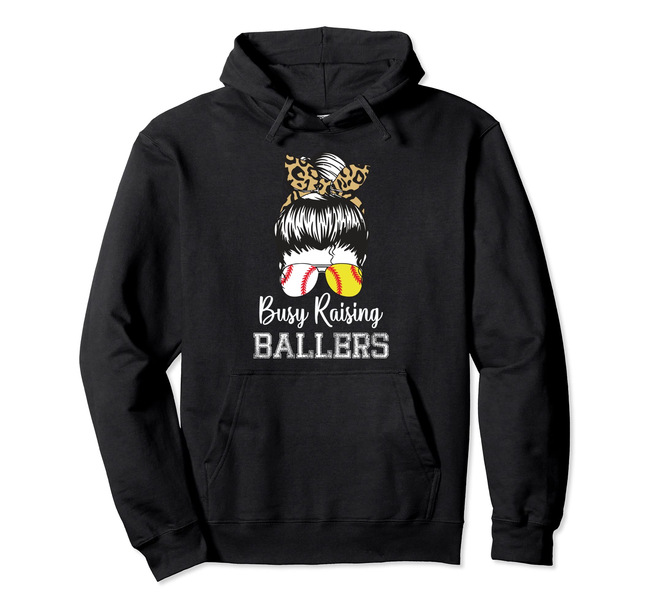 Busy Raising Ballers Funny Softball Hoodie - Streetwear Style for Adults - T-Shirt, Sweatshirt, Hoodie