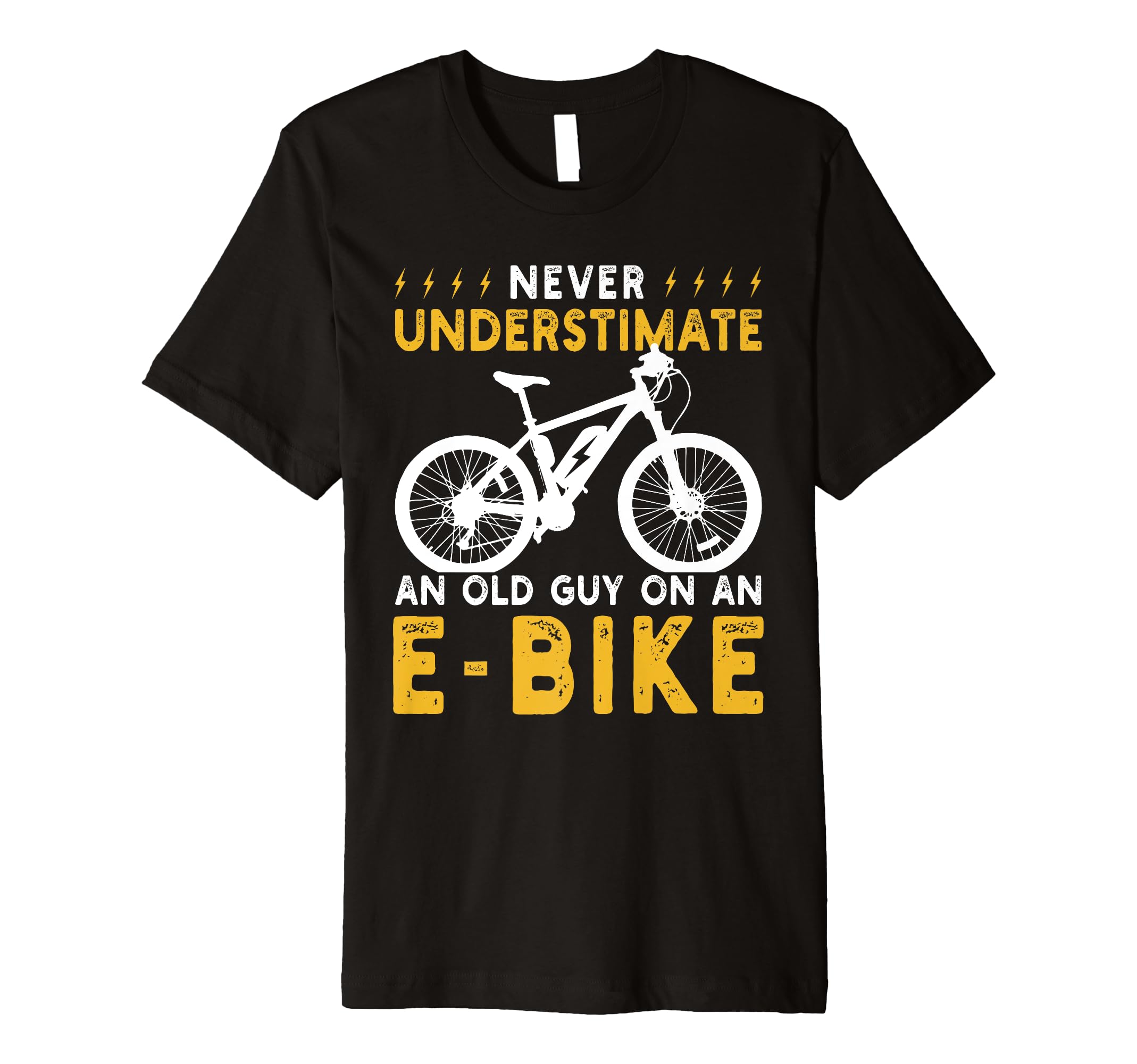 Mens Funny Cycling Old Guy E Bike T-Shirt - Minimalist Print for Adults - T-Shirt, Sweatshirt, Hoodie
