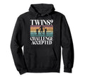 Twins Challenge Accepted Twin Dad Hoodie - Trendy Graphic for Adults - T-Shirt, Sweatshirt, Hoodie