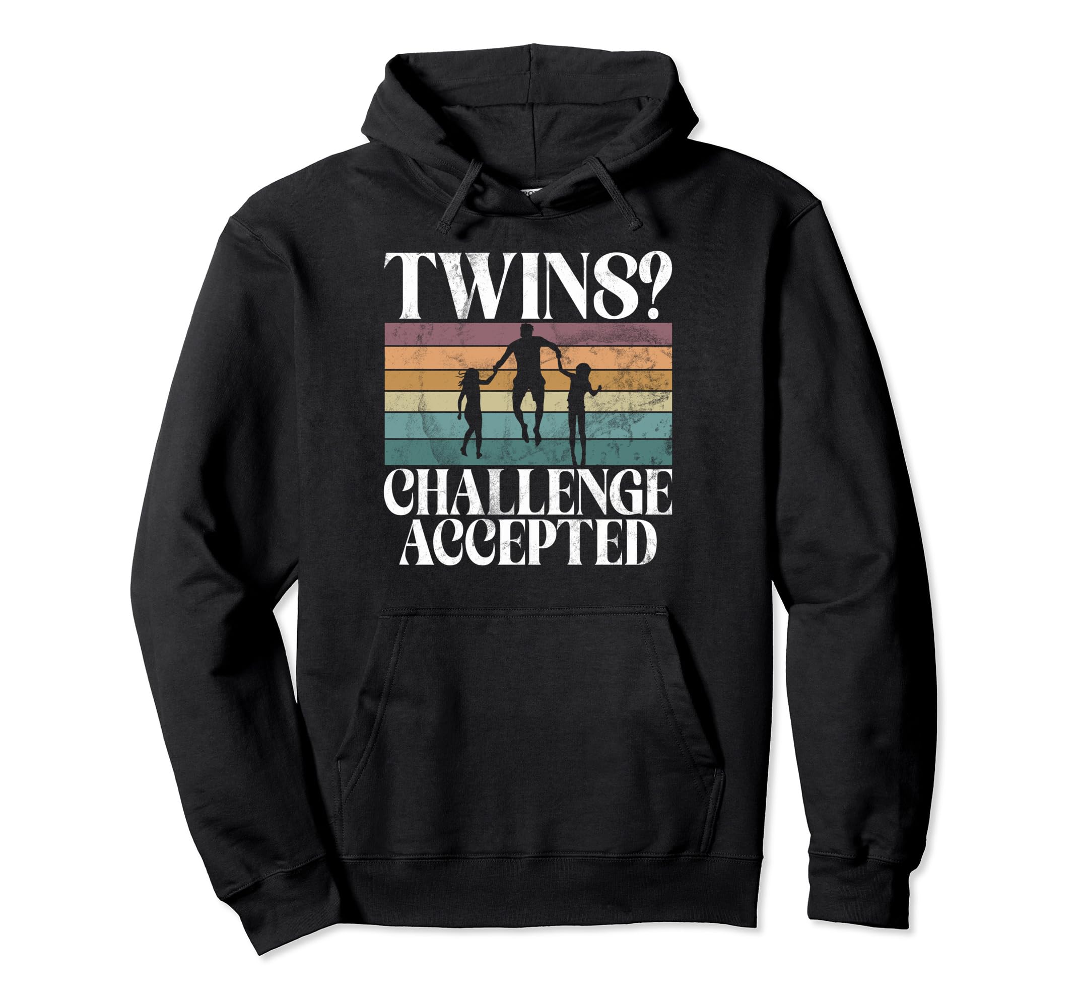 Twins Challenge Accepted Twin Dad Hoodie - Trendy Graphic for Adults - T-Shirt, Sweatshirt, Hoodie