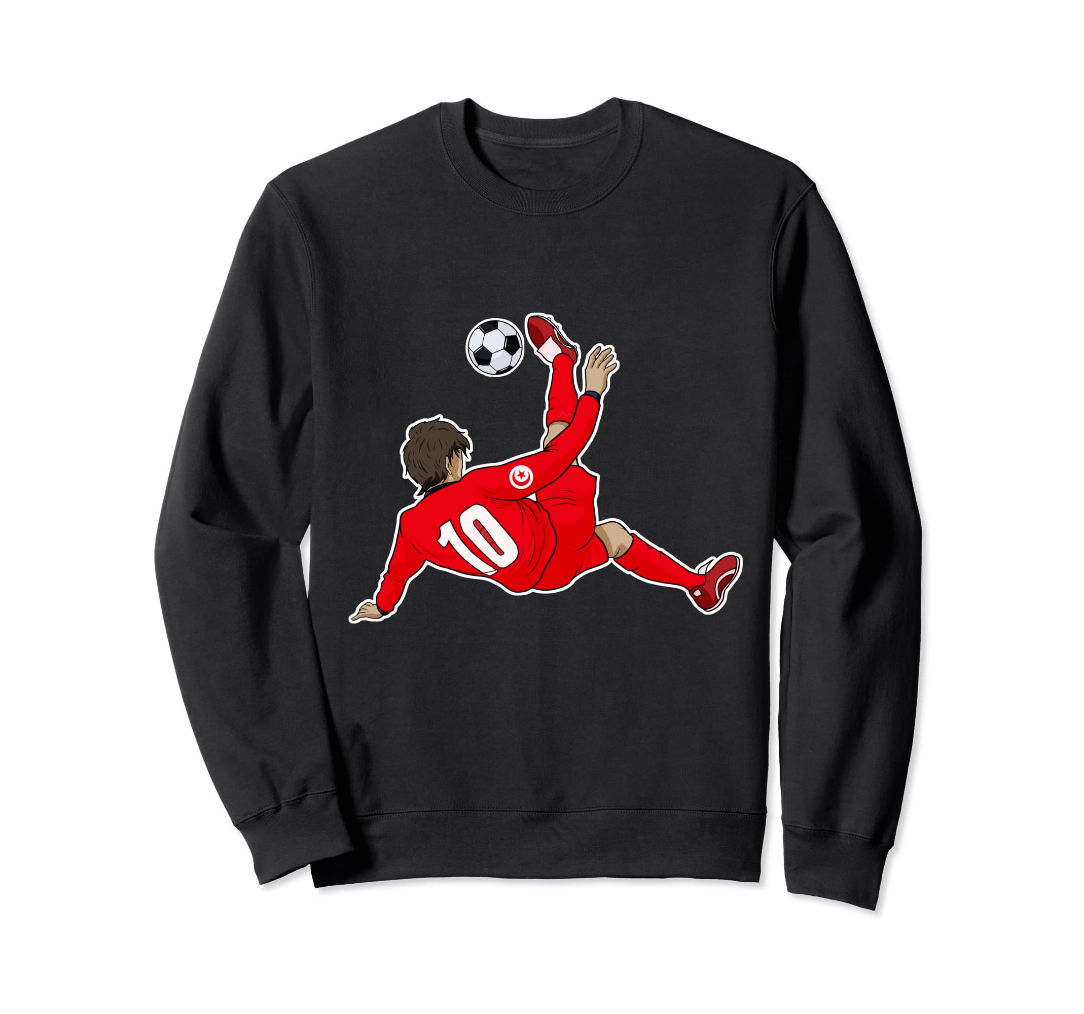 Tunisian Flag Soccer Team I Soccer Sweatshirt - Aesthetic Graphic Unisex - T-Shirt, Sweatshirt, Hoodie