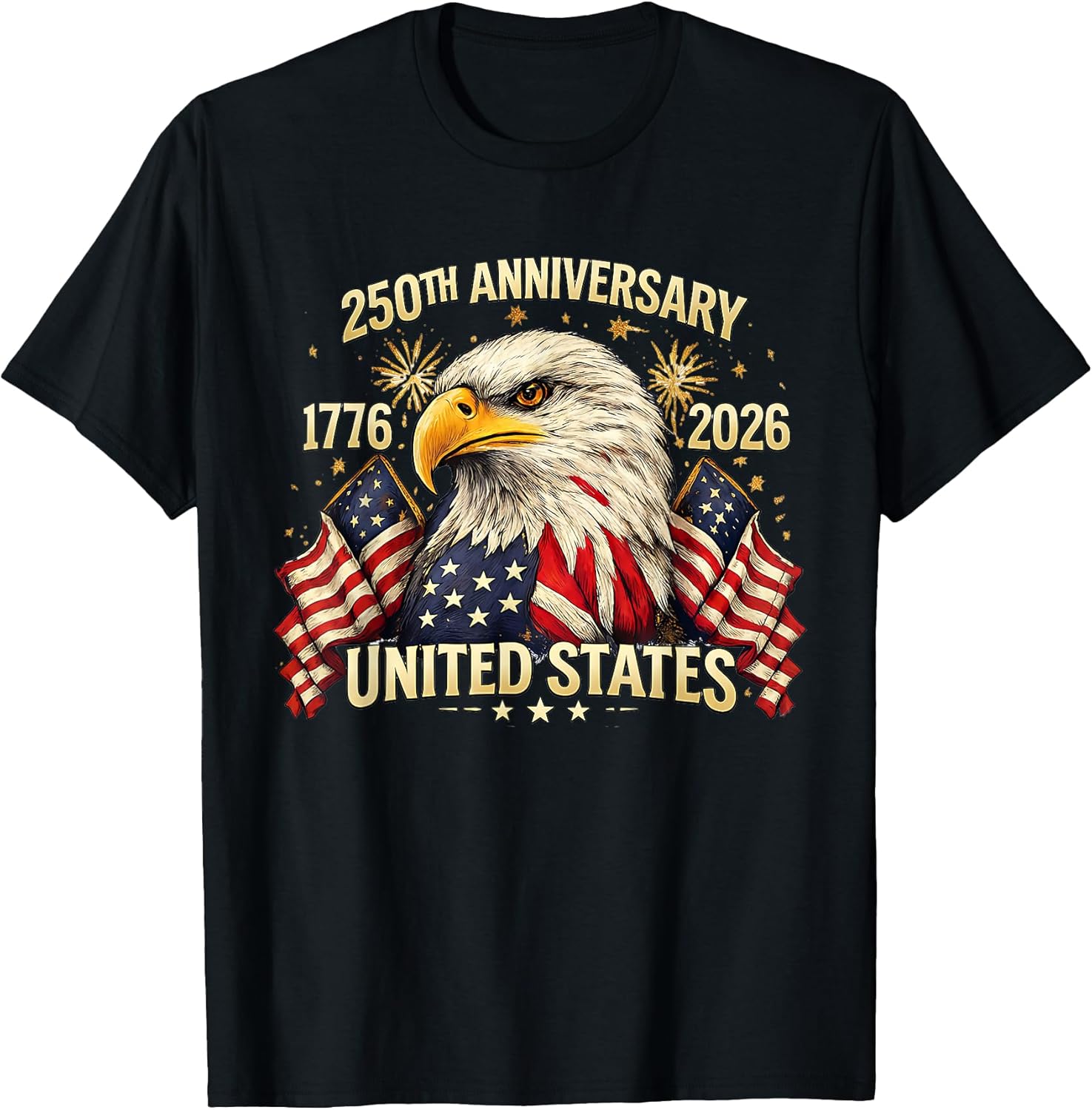250 Years American Anniversary 1776-2026 USA Flag - Adult & Kids T-Shirts, Sweatshirts & Hoodies apparel design preview 1