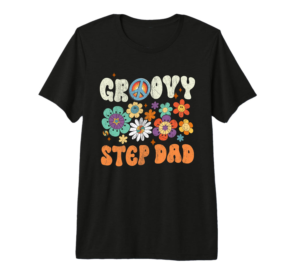 Mens Groovy Step Dad Gifts Fathers Day T-Shirt - Graphic Print for Adults - T-Shirt, Sweatshirt, Hoodie