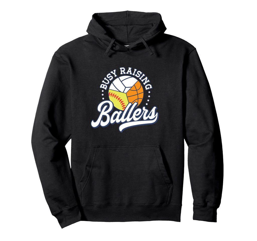Busy Raising Ballers Volleyball Hoodie - Unique Graphic Men Women - T-Shirt, Sweatshirt, Hoodie