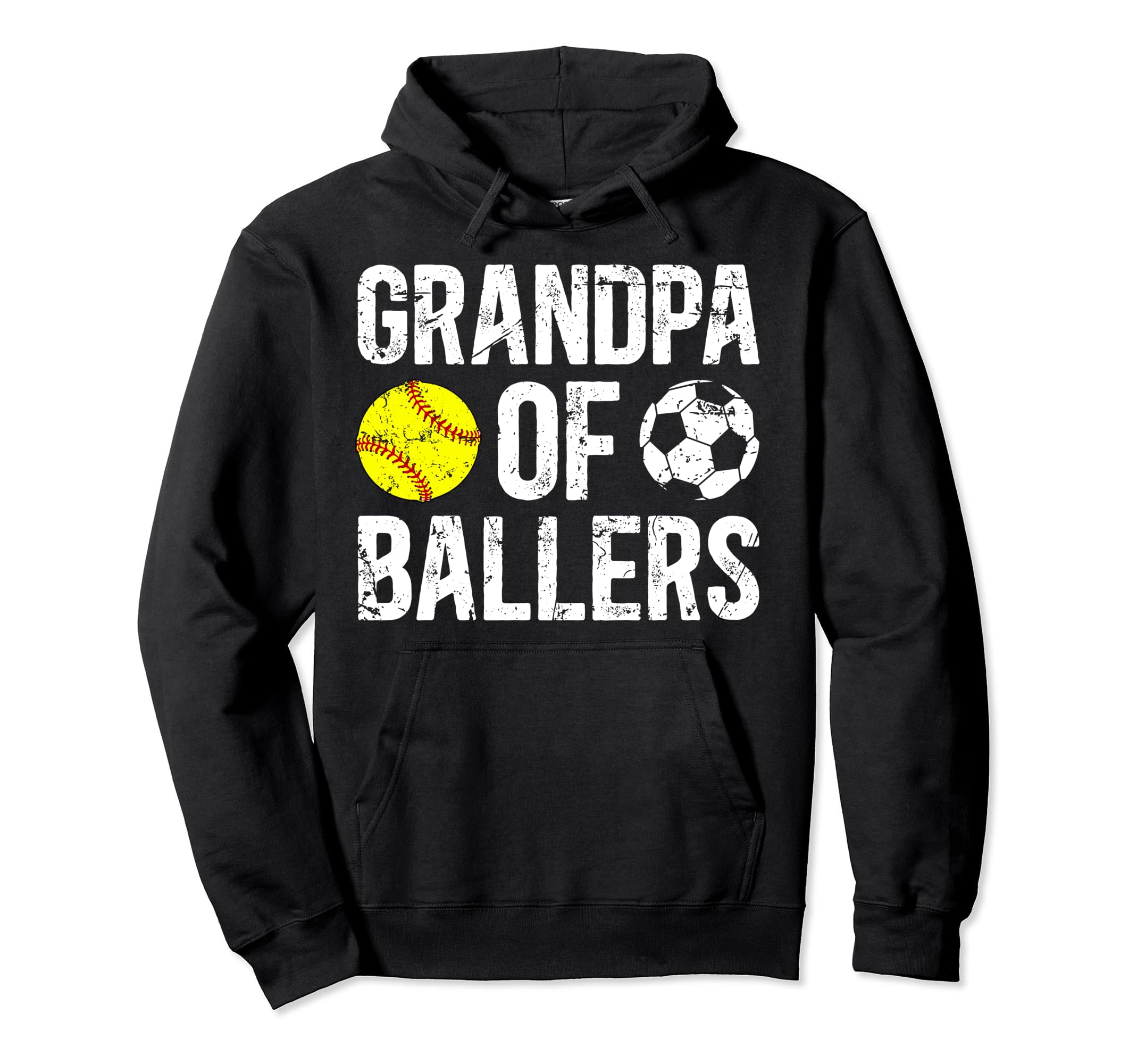 Grandpa Ballers Proud Soccer Softball Hoodie - Aesthetic Graphic Unisex - T-Shirt, Sweatshirt, Hoodie