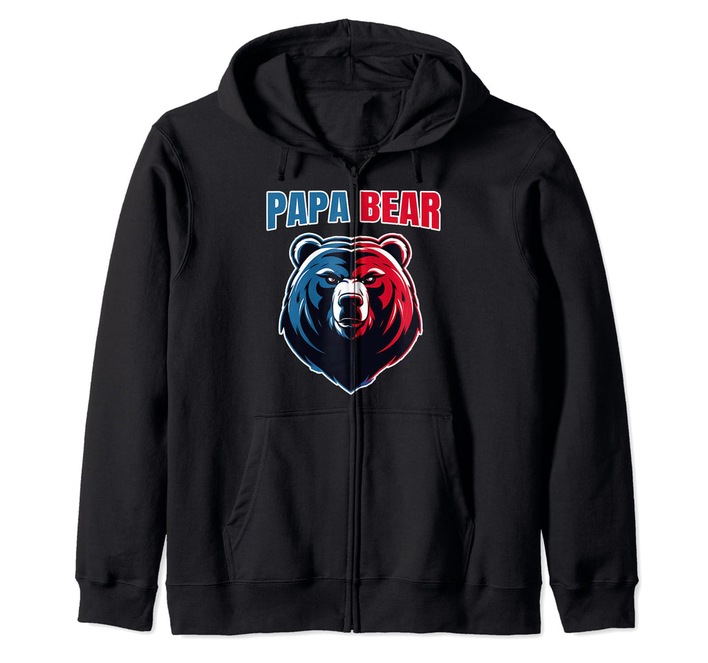 Patriotic Papa Bear Fathers Day Sweatshirt - Trendy Graphic Men Women - T-Shirt, Sweatshirt, Hoodie