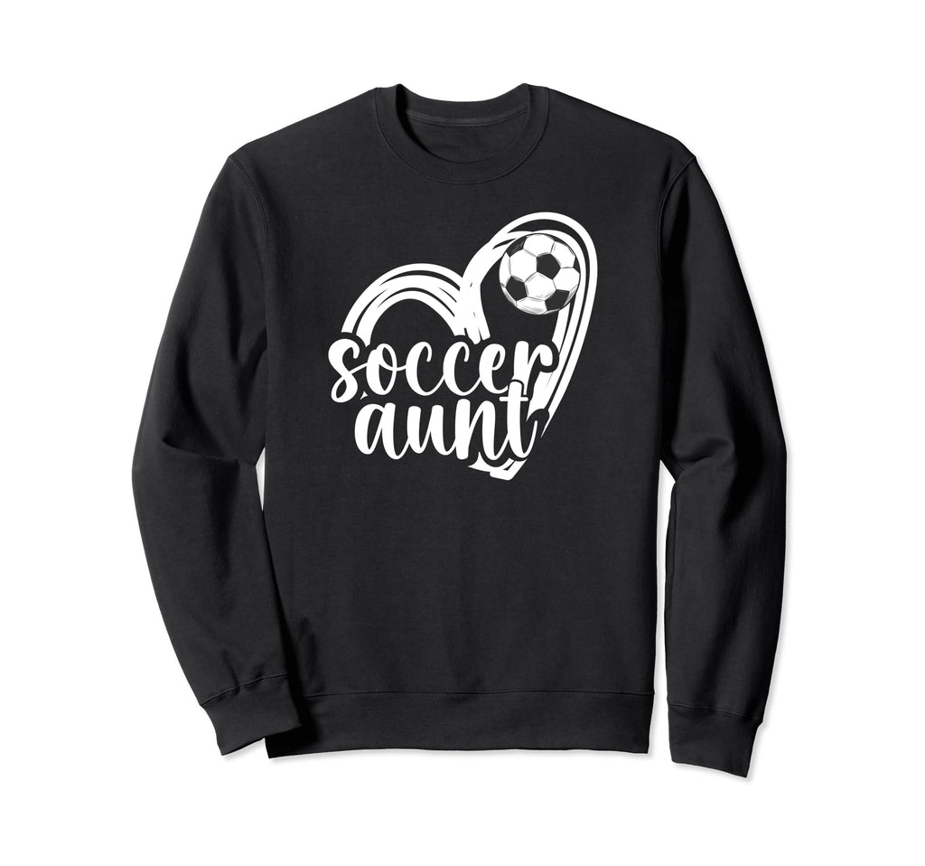 Soccer Aunt Heart Aunt Soccer Sweatshirt - Trendy Graphic for Adults - T-Shirt, Sweatshirt, Hoodie