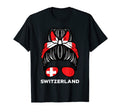Switzerland Flag Hairbun Football T-Shirt - Streetwear Style for Adults - T-Shirt, Sweatshirt, Hoodie