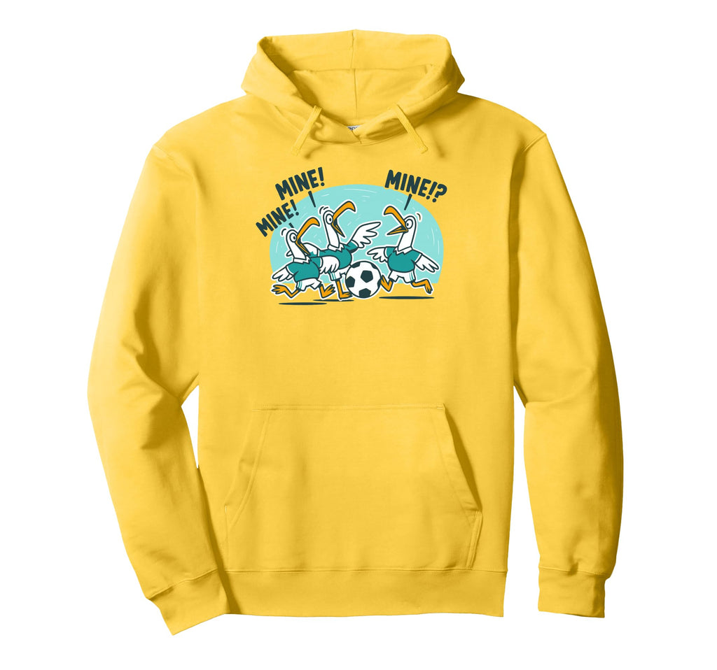 Funny Bird Playing Soccer Ocean Bird Hoodie - Fun Novelty Design for Adults - T-Shirt, Sweatshirt, Hoodie