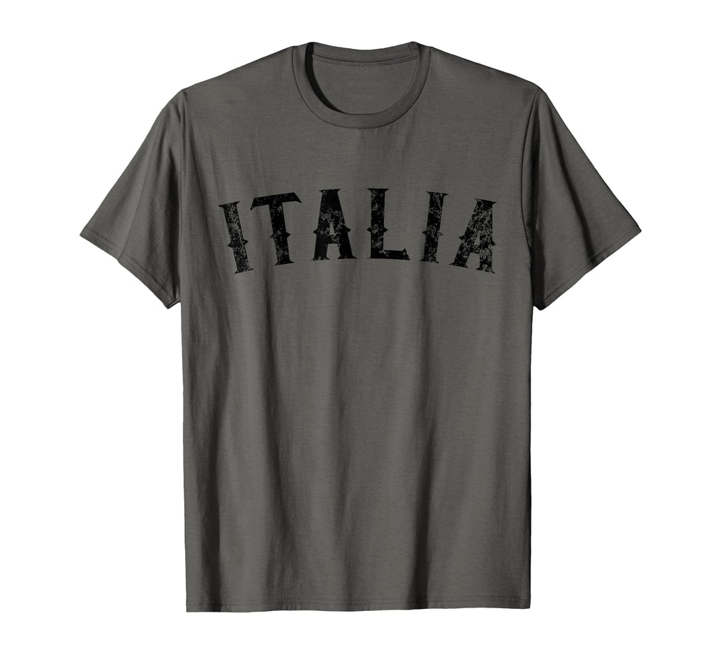 Italia Distressed Black Text Italy T-Shirt - Casual Everyday Wear Men Women - T-Shirt, Sweatshirt, Hoodie