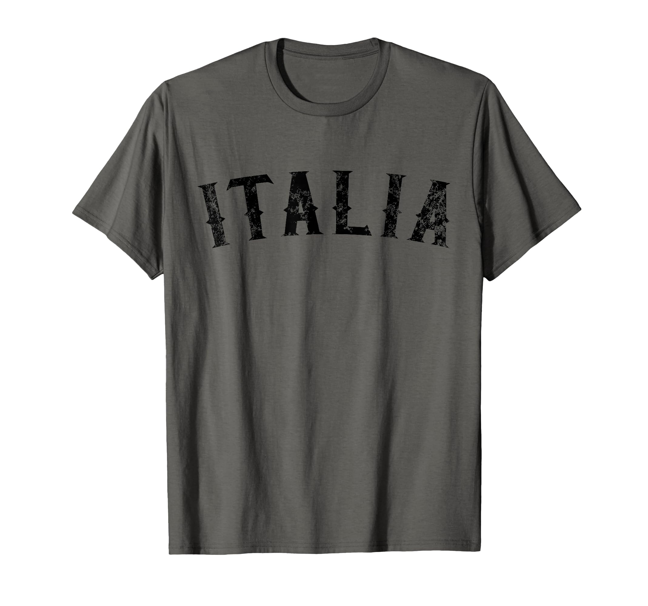 Italia Distressed Black Text Italy T-Shirt - Casual Everyday Wear Men Women - T-Shirt, Sweatshirt, Hoodie
