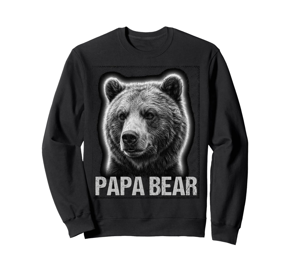 Papa Bear Family Matching Dad Sweatshirt - Minimalist Print Men Women - T-Shirt, Sweatshirt, Hoodie