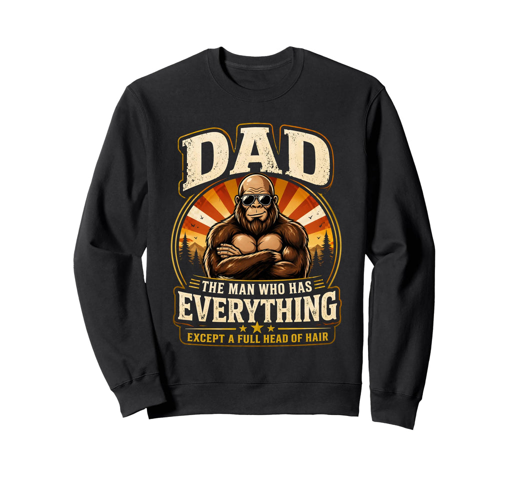 Funny Bald Dad Bigfoot Gift Husband Sweatshirt - Custom Art Print Unisex - T-Shirt, Sweatshirt, Hoodie
