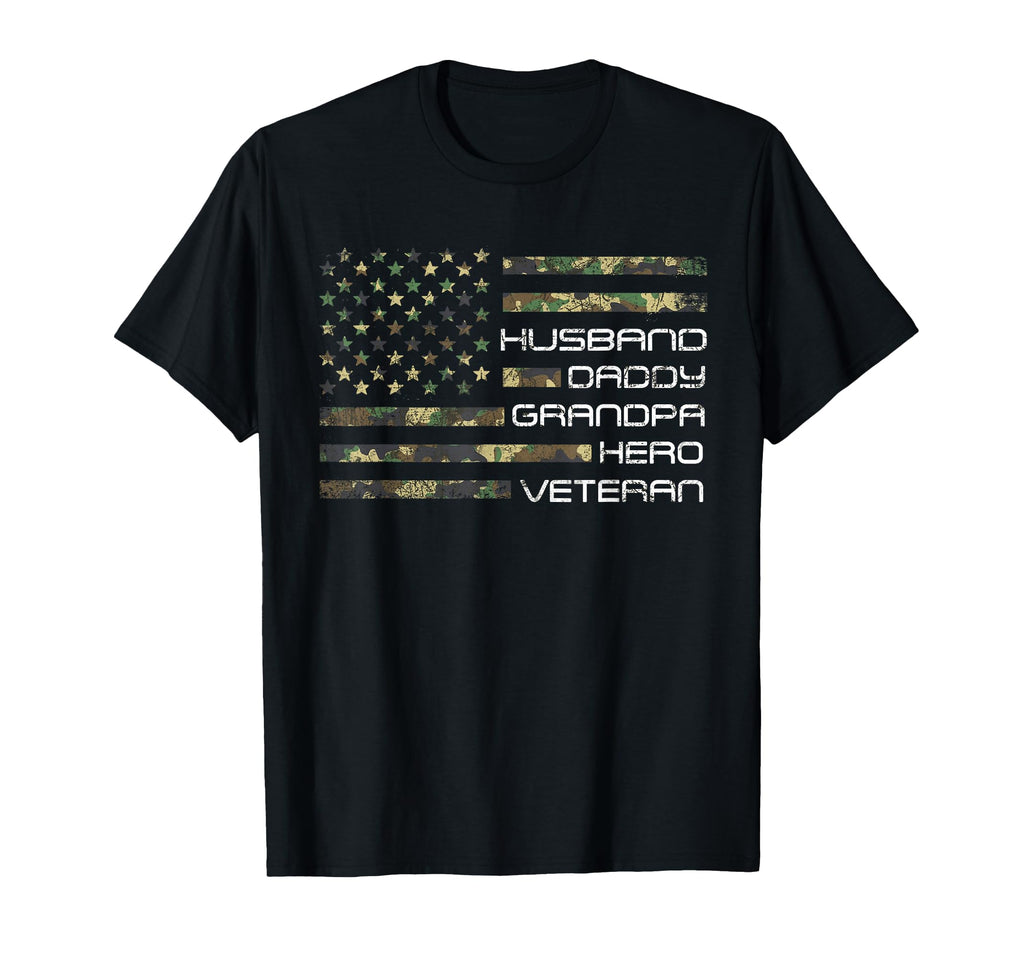 Husband Daddy Grandpa Hero Veteran T-Shirt - Novelty Apparel for Adults - T-Shirt, Sweatshirt, Hoodie
