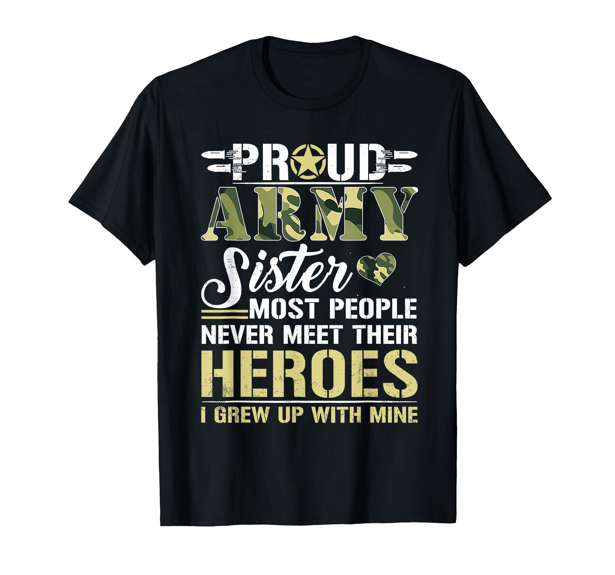 Proud Army Sister T-Shirt - Minimalist Print for Adults - T-Shirt, Sweatshirt, Hoodie