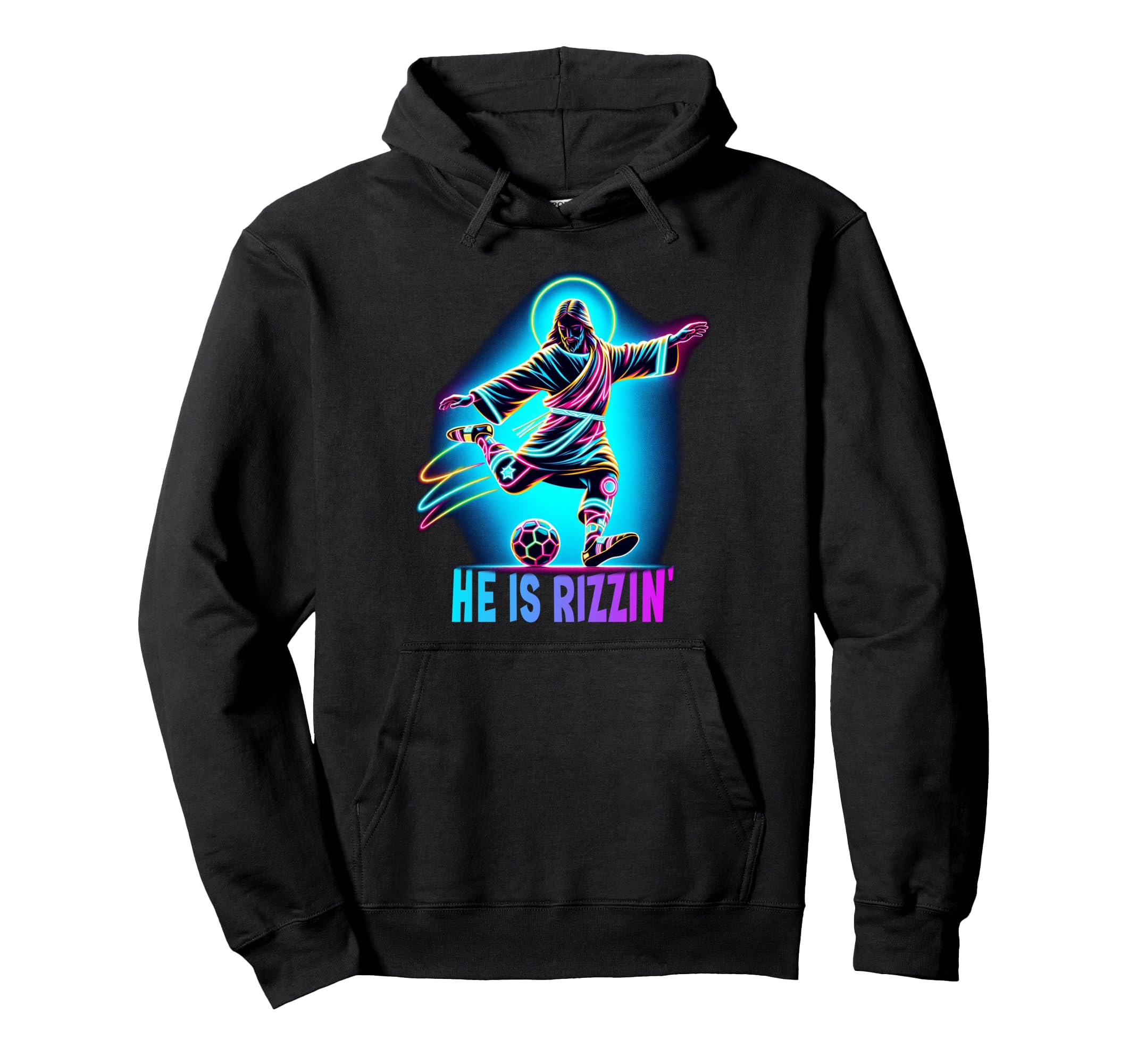 He Is Rizzin Meme Jesus Religious Lover Hoodie - Graphic Print for Adults - T-Shirt, Sweatshirt, Hoodie