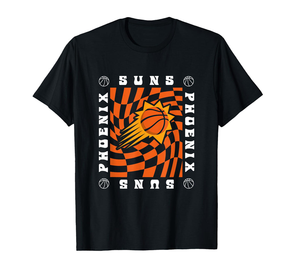 Nba Phoenix Suns Checkerboard Wave T-Shirt - Minimalist Print Men Women - T-Shirt, Sweatshirt, Hoodie