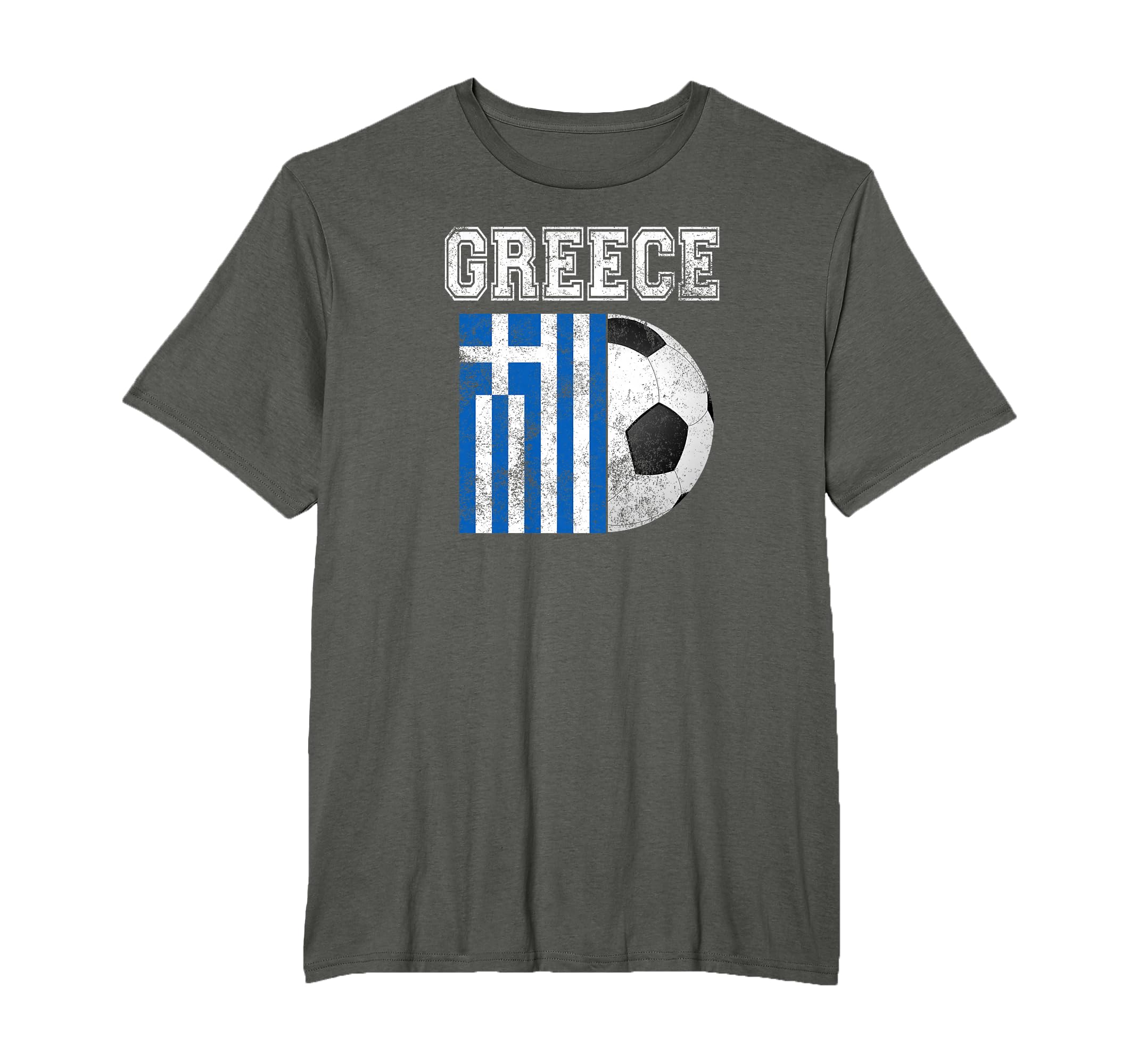 Greece Flag Soccer Futbol Football T-Shirt - Novelty Apparel for Adults - T-Shirt, Sweatshirt, Hoodie
