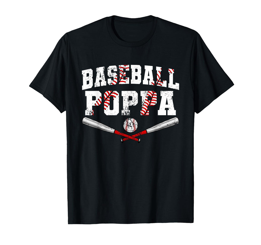 Baseball Poppa Baseball Lover Fathers Day T-Shirt - Minimalist Print Unisex - T-Shirt, Sweatshirt, Hoodie