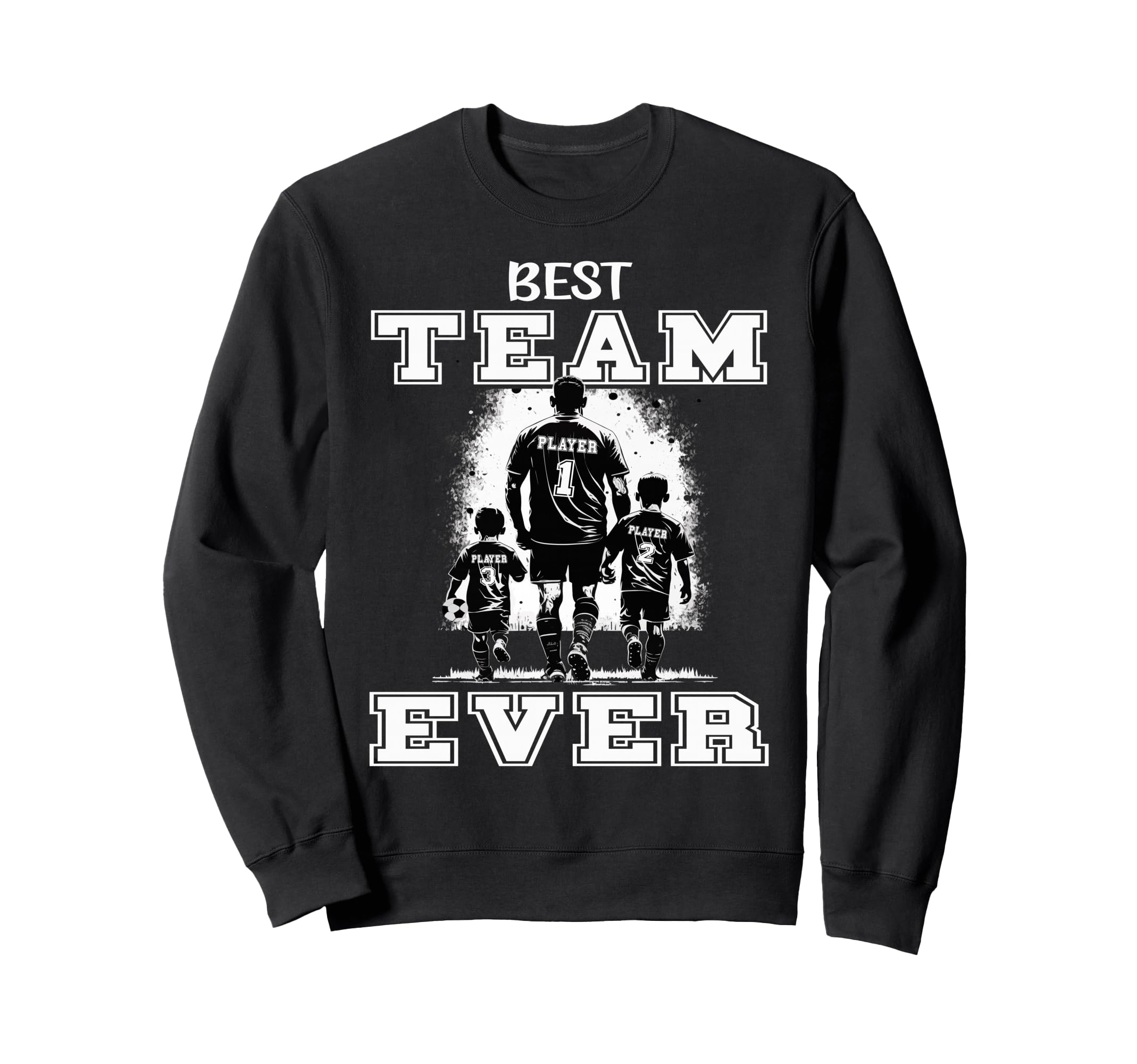 Football Papa Best Team Ever 2 Sons Sweatshirt - Trendy Graphic Unisex - T-Shirt, Sweatshirt, Hoodie