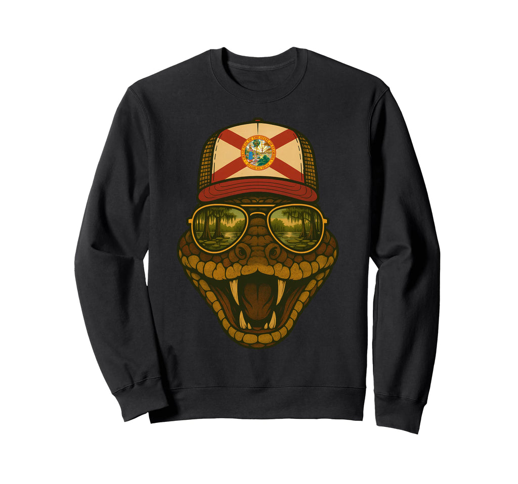 Florida Cottonmouth Swamp Wearing Sweatshirt - Minimalist Print Men Women - T-Shirt, Sweatshirt, Hoodie