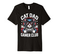 Funny Cat Dad Gamer Club Him Video Game T-Shirt - Unique Graphic Unisex - T-Shirt, Sweatshirt, Hoodie