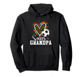 Soccer Grandpa Leopard Heart Colorful Hoodie - Graphic Print Unisex - T-Shirt, Sweatshirt, Hoodie