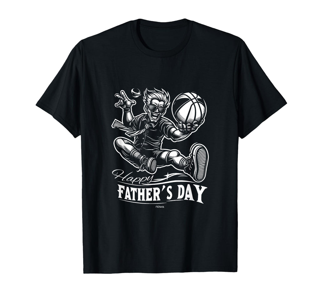 Mens Basketball Dad Shades And Tie Happy T-Shirt - Novelty Apparel Unisex - T-Shirt, Sweatshirt, Hoodie
