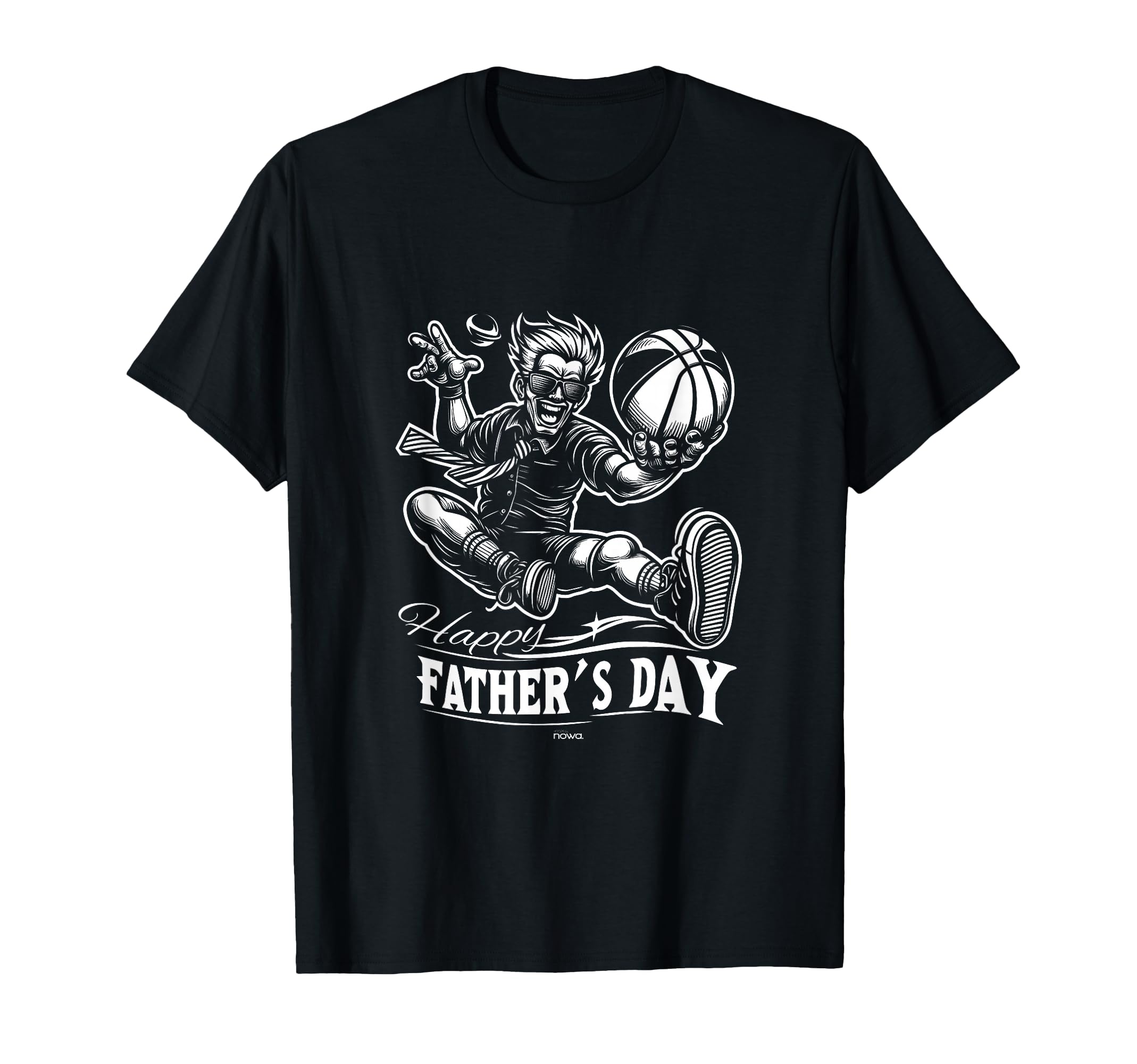 Mens Basketball Dad Shades And Tie Happy T-Shirt - Novelty Apparel Unisex - T-Shirt, Sweatshirt, Hoodie