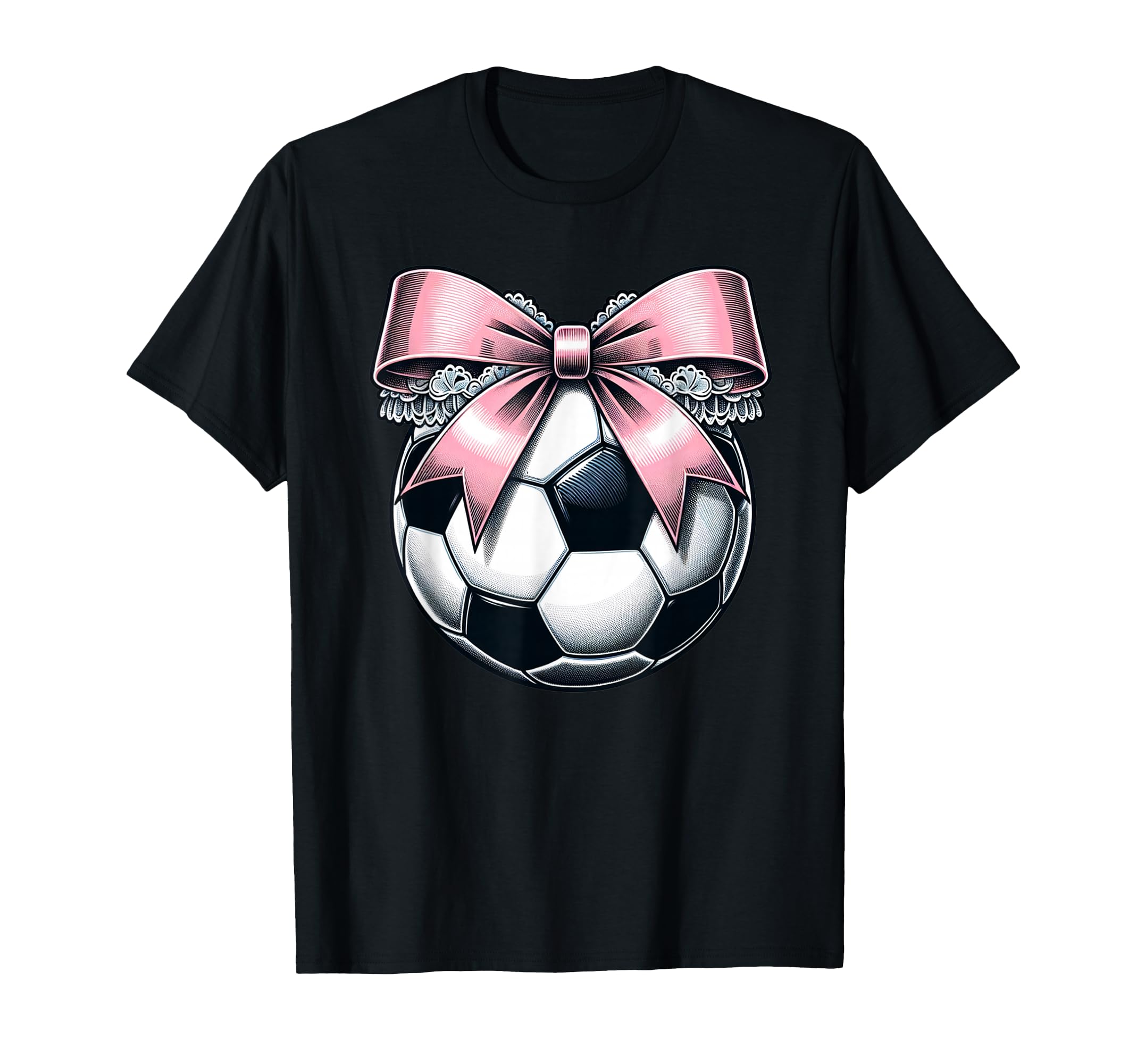 Soccer Coquette Bow Soccer T-Shirt - Novelty Apparel Unisex - T-Shirt, Sweatshirt, Hoodie