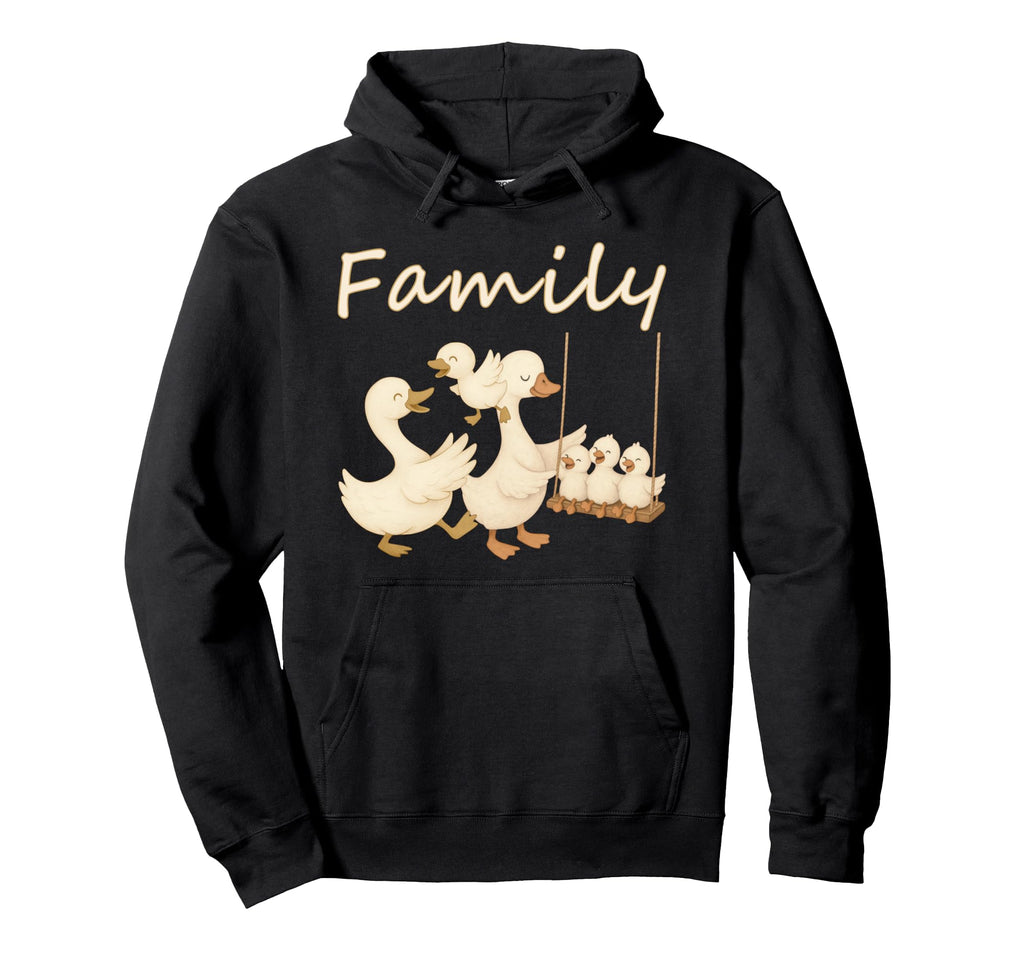 Goose Family Couple Mom Dad Children Fun Hoodie - Trendy Graphic for Adults - T-Shirt, Sweatshirt, Hoodie