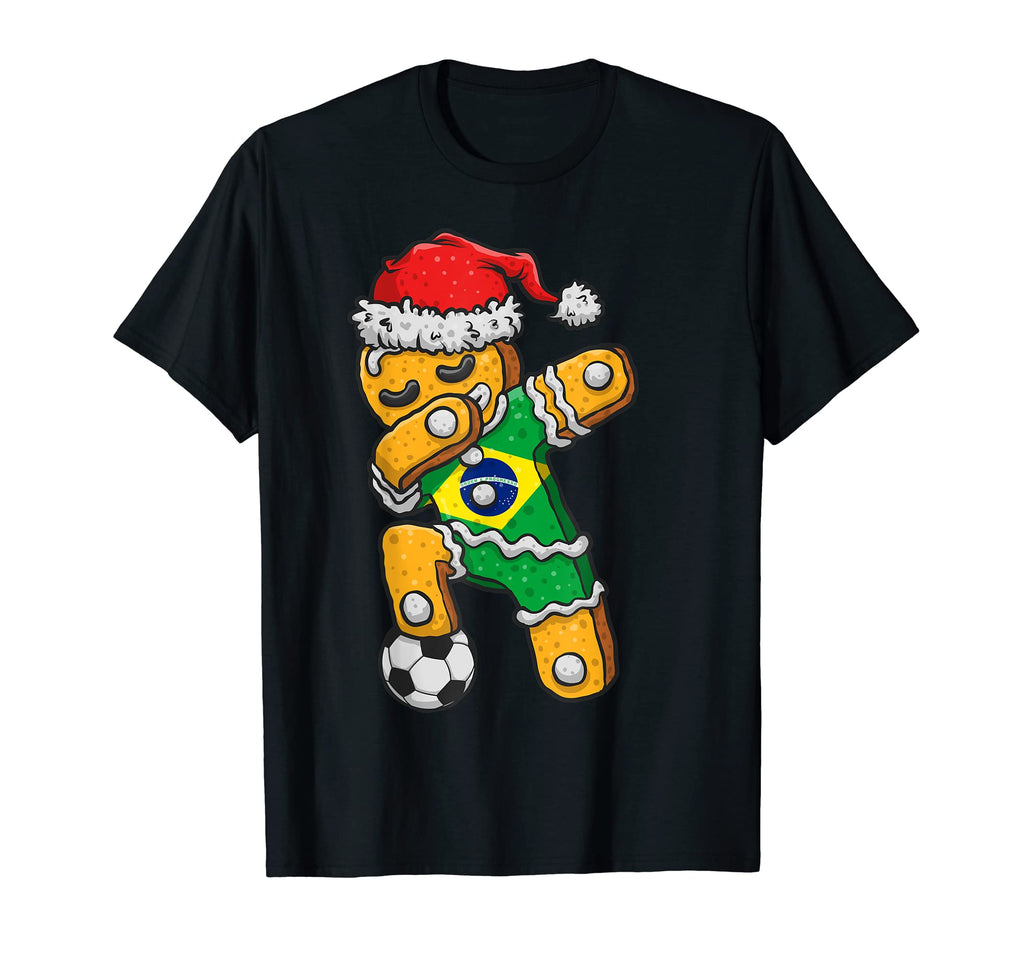Soccer Dabbing Gingerbread Brazil T-Shirt - Custom Art Print for Adults - T-Shirt, Sweatshirt, Hoodie