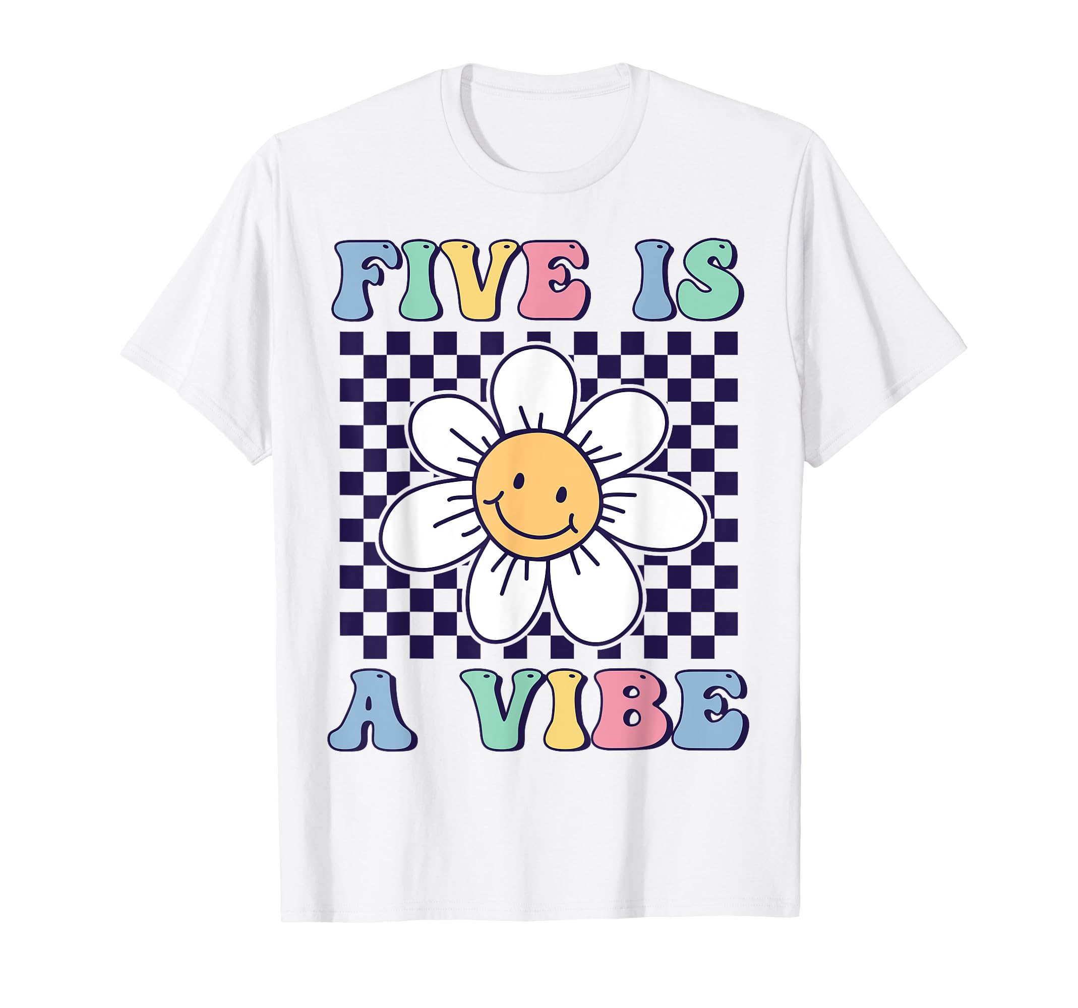 Five Is Vibe Groovy 5Th Birthday Party T-Shirt - Trendy Graphic for Adults - T-Shirt, Sweatshirt, Hoodie