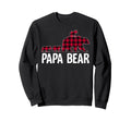 Red Buffalo Plaid Papa Bear 3 Cubs Dad Sweatshirt - Graphic Print Unisex - T-Shirt, Sweatshirt, Hoodie