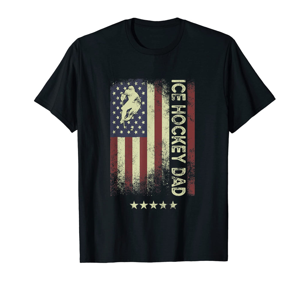 Usa American Flag Ice Hockey Dad T-Shirt - Fun Novelty Design Unisex - T-Shirt, Sweatshirt, Hoodie