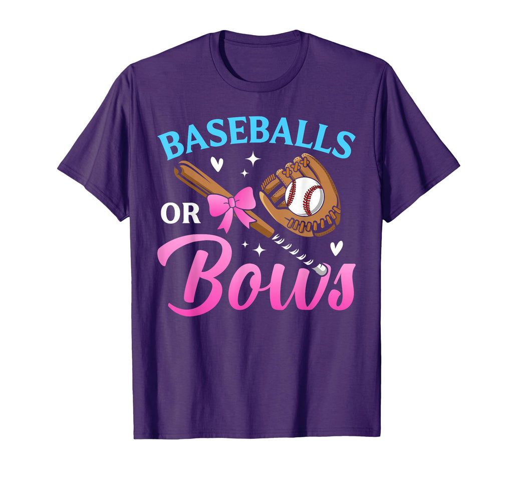 Baseball Or Bows Dad Mom Loves You T-Shirt - Casual Everyday Wear Unisex - T-Shirt, Sweatshirt, Hoodie